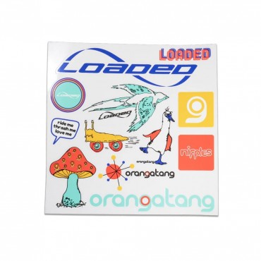 Loaded Orangatang sticker sheet 12 pcs